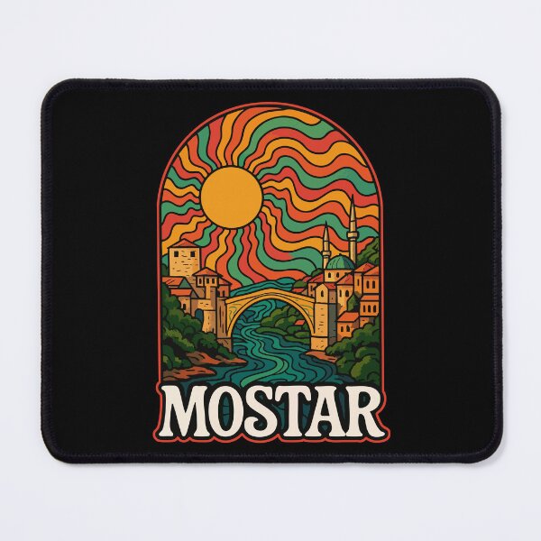 Item preview, Mostar Bosnia And Herzegovina Trippy Travel designed and sold by TomFrontierArt.