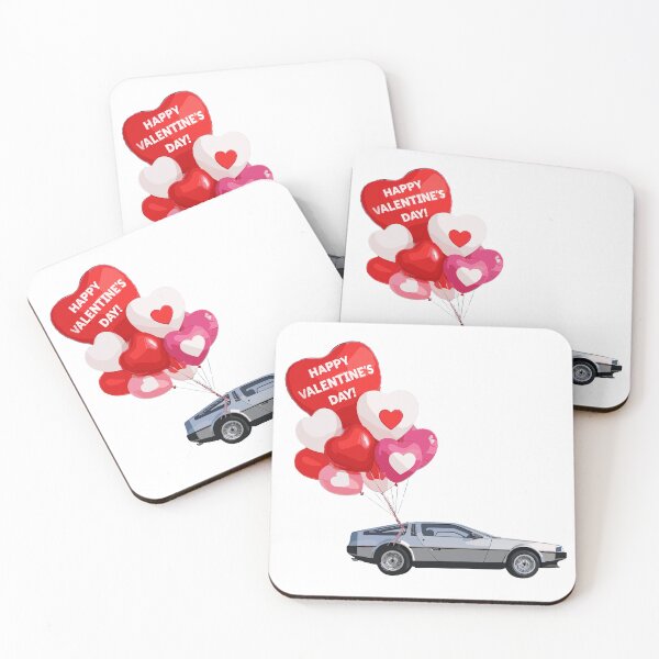 Item preview, Vintage Classic Car Valentine's Delorean Love designed and sold by PrintCarClub.