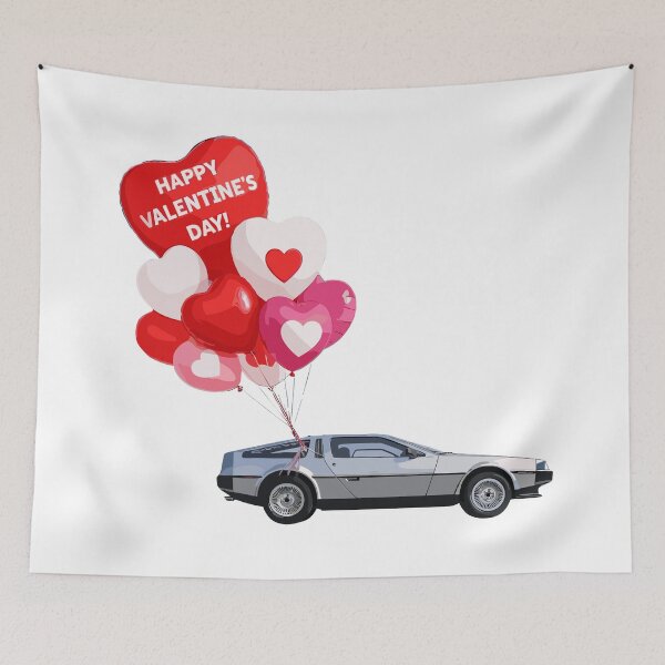 Item preview, Vintage Classic Car Valentine's Delorean Love designed and sold by PrintCarClub.