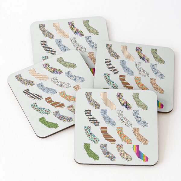 Item preview, California State Map in Various Patterns designed and sold by Unhinged Heather.