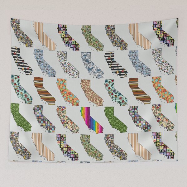 Item preview, California State Map in Various Patterns designed and sold by Unhinged Heather.