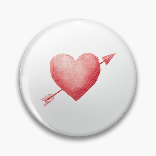 Item preview, Watercolor heart pierced by cupids bow designed and sold by MendaciousMina.