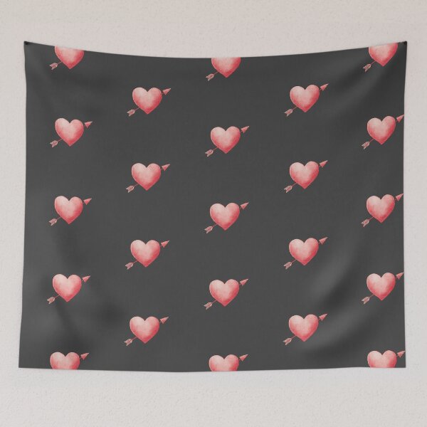 Item preview, Watercolor heart pierced by cupids bow designed and sold by MendaciousMina.