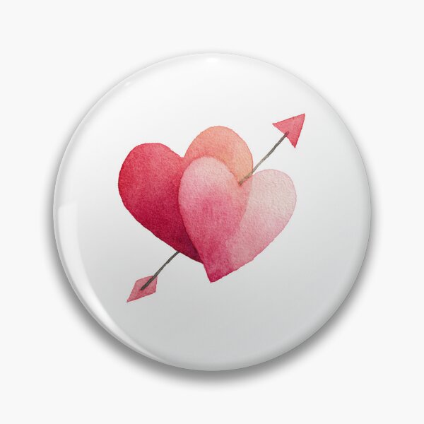 Item preview, Watercolor hearts pierced by cupids bow designed and sold by MendaciousMina.