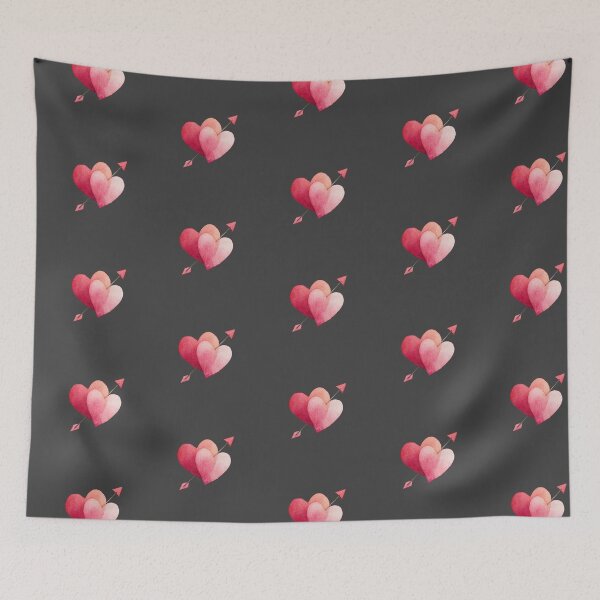 Item preview, Watercolor hearts pierced by cupids bow designed and sold by MendaciousMina.