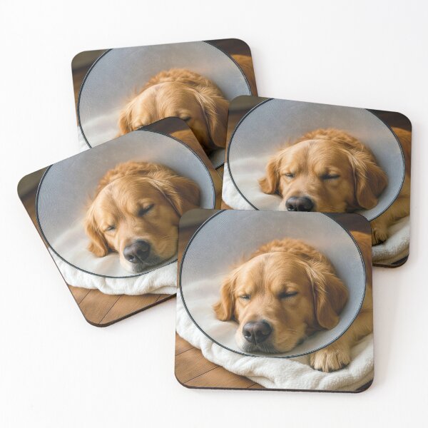 Item preview, Golden Retriever With a Protective Neck Cone designed and sold by Maria Dryfhout.