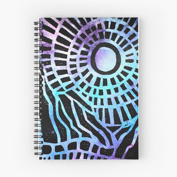 Item preview, Canyon sunrise grunge mixed media offset linoprint designed and sold by petalecho.