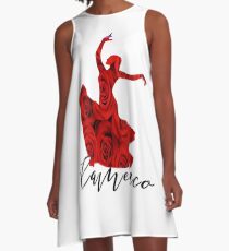 Flamenco Flower Dance Spanish Spain Dancer Gift A-Line Dress