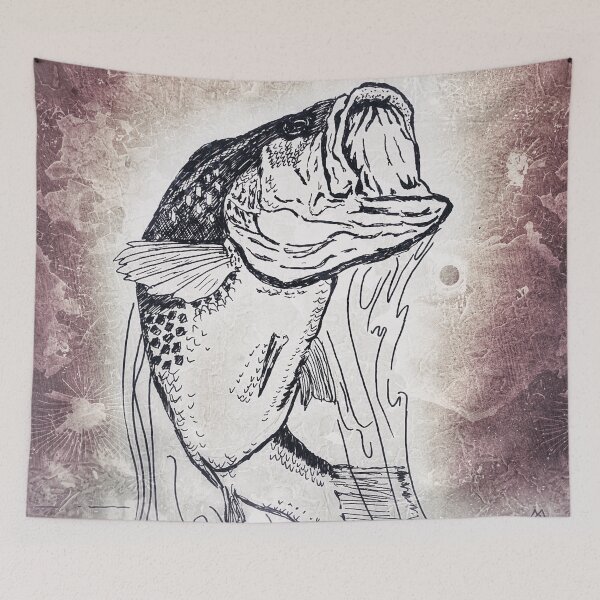 Item preview, Bass jumping out of the water designed and sold by Matt Starr Fine Art .