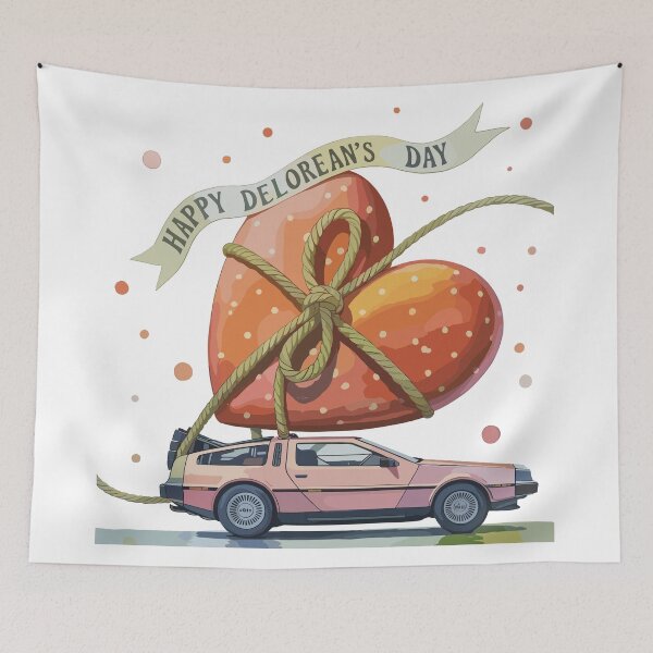 Item preview, Vintage Classic Car Happy Delorean's Day designed and sold by PrintCarClub.