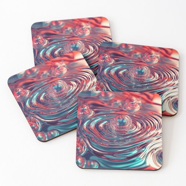 Item preview, Fire & Ice Ripple – Teal & Red Liquid Abstract designed and sold by B-Russ-Stuff.