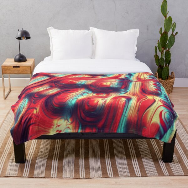 Item preview, Melting Topography – Red & Teal Fluid Abstract designed and sold by B-Russ-Stuff.
