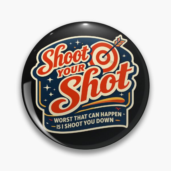 Item preview, Shoot Your Shot Shirt – Flirty Retro Badge Tee, Cheeky Dating Humor Graphic Top designed and sold by Forged in the Warp.
