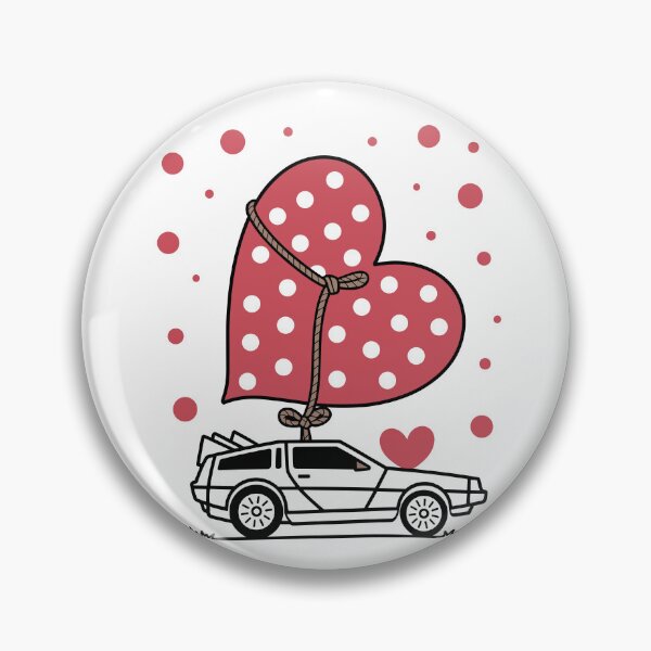 Item preview, Vintage Classic Car Valentine's Delorean Love designed and sold by PrintCarClub.