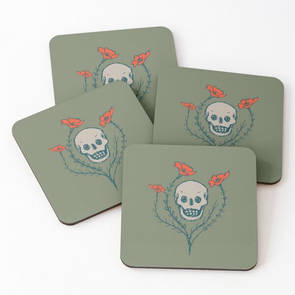 Item preview, Minimalist Skeleton Poppy Flower Illustration designed and sold by ChamucosStudio.