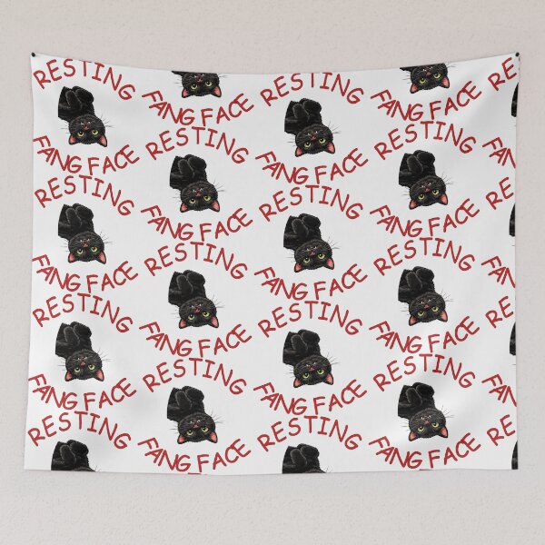 Item preview, Resting Fang Face - Vampire Cat designed and sold by celtgirlz.