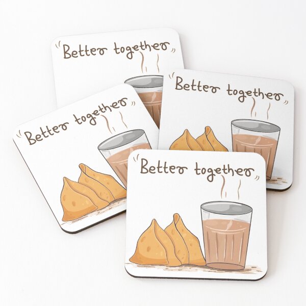 Item preview, Samosa & Chai – Better Together | Cute Indian Snack Illustration | Desi Chai Samosa Quote Art designed and sold by Craft-Qasba .