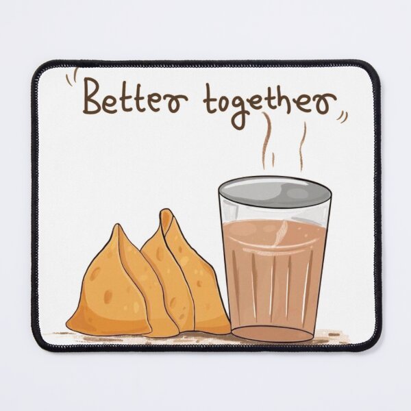 Item preview, Samosa & Chai – Better Together | Cute Indian Snack Illustration | Desi Chai Samosa Quote Art designed and sold by Craft-Qasba .