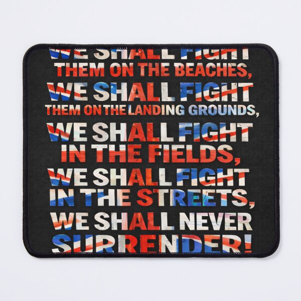 Item preview, Winston Churchill WWII Quote Tshirt - "We shall fight" British history design designed and sold by ZEBBEDE - Minimal Streetwear .