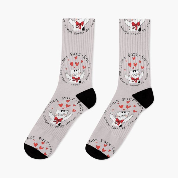 Item preview, Not Purrfect Cat But Always Loved By Jesus Valentines Day designed and sold by Forevermore.