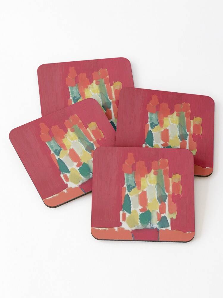 Thumbnail 1 of 5, Coasters (Set of 4), Nicolas De Staël Fleurs Rouges 1952 designed and sold by melaartni.