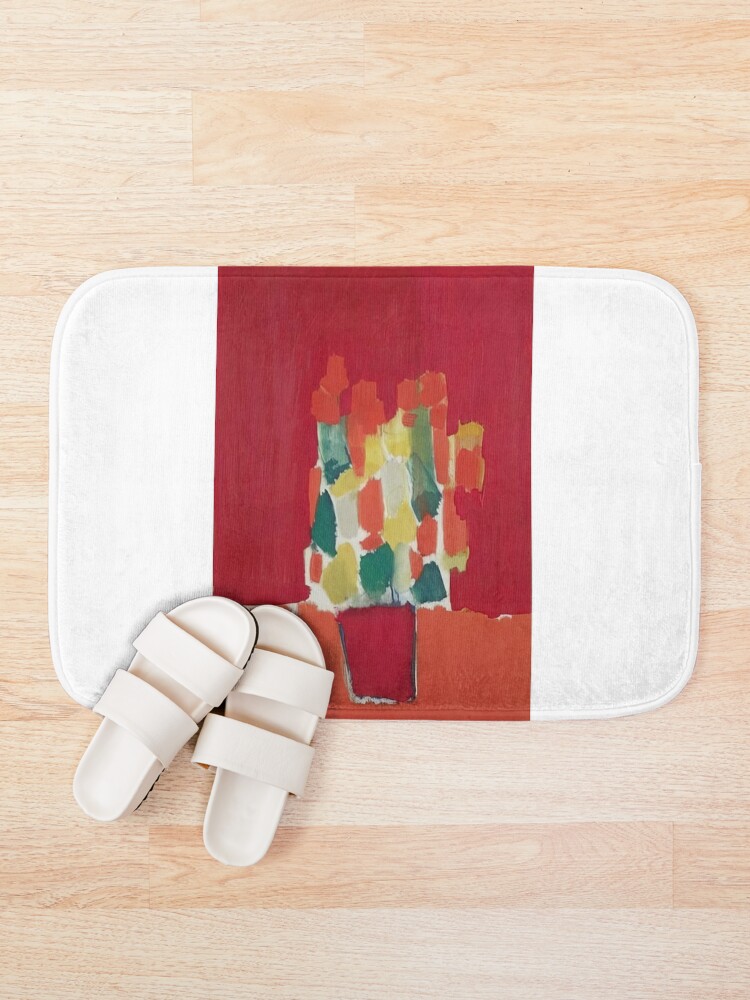 Thumbnail 1 of 6, Bath Mat, Nicolas De Staël Fleurs Rouges 1952 designed and sold by melaartni.
