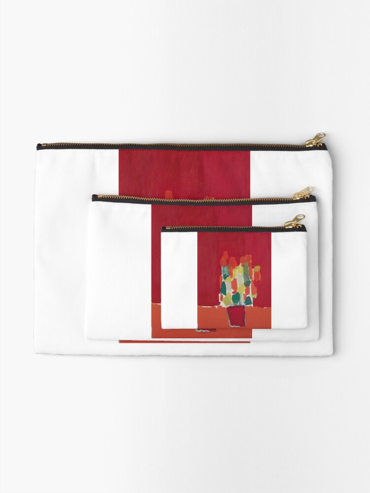 Thumbnail 2 of 4, Zipper Pouch, Nicolas De Staël Fleurs Rouges 1952 designed and sold by melaartni.