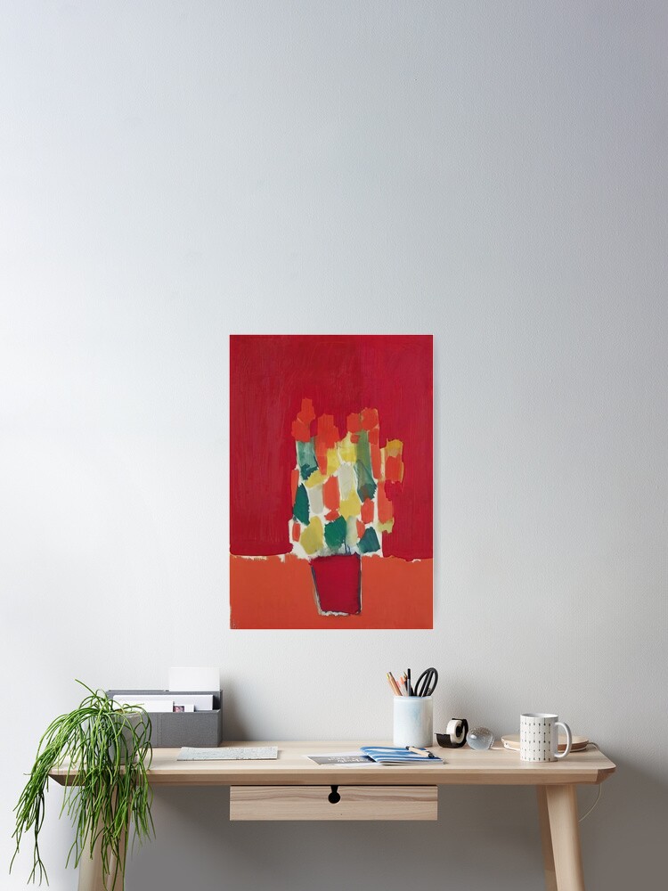 Thumbnail 2 of 3, Poster, Nicolas De Staël Fleurs Rouges 1952 designed and sold by melaartni.
