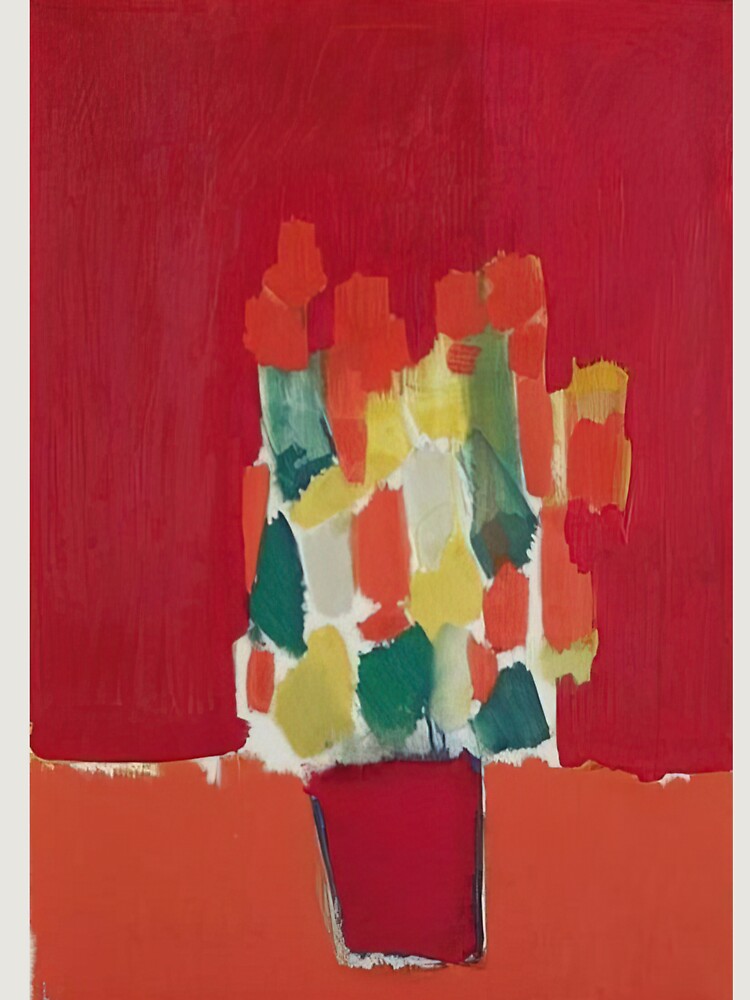Aperçu 6 sur 6. Sweat à capuche oversize premium avec l'œuvre Nicolas De Staël Fleurs Rouges 1952 créée et vendue par melaartni.