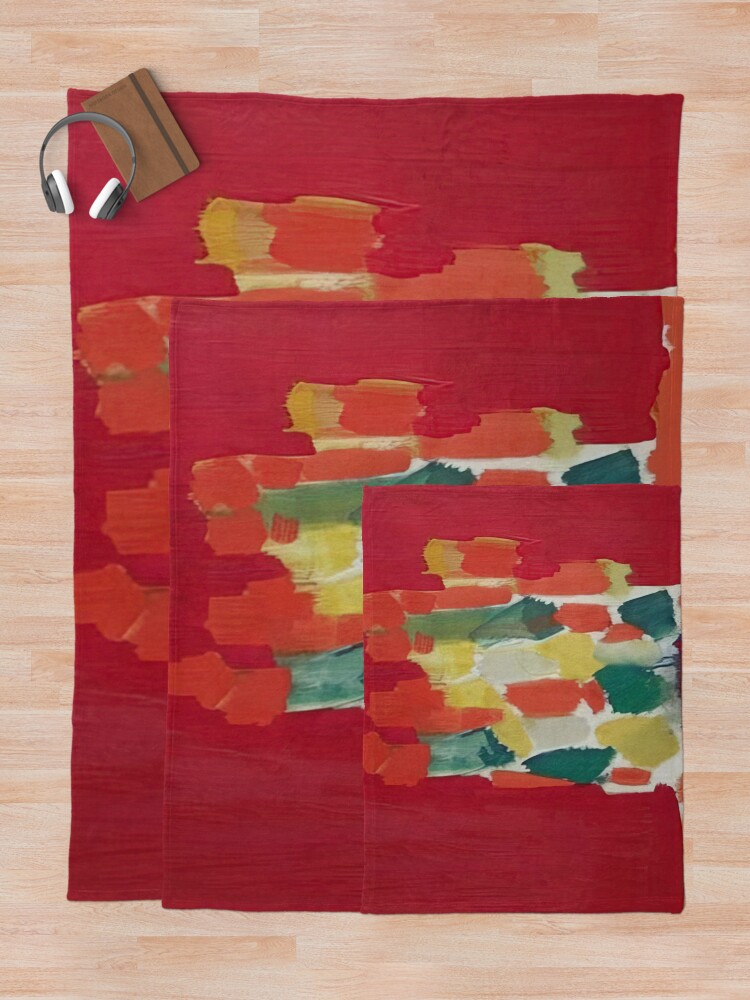 Thumbnail 5 of 6, Throw Blanket, Nicolas De Staël Fleurs Rouges 1952 designed and sold by melaartni.
