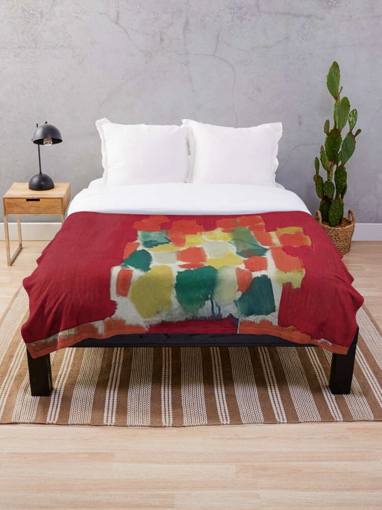 Thumbnail 1 of 6, Throw Blanket, Nicolas De Staël Fleurs Rouges 1952 designed and sold by melaartni.