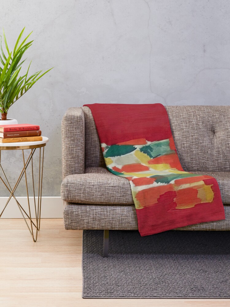 Thumbnail 2 of 6, Throw Blanket, Nicolas De Staël Fleurs Rouges 1952 designed and sold by melaartni.