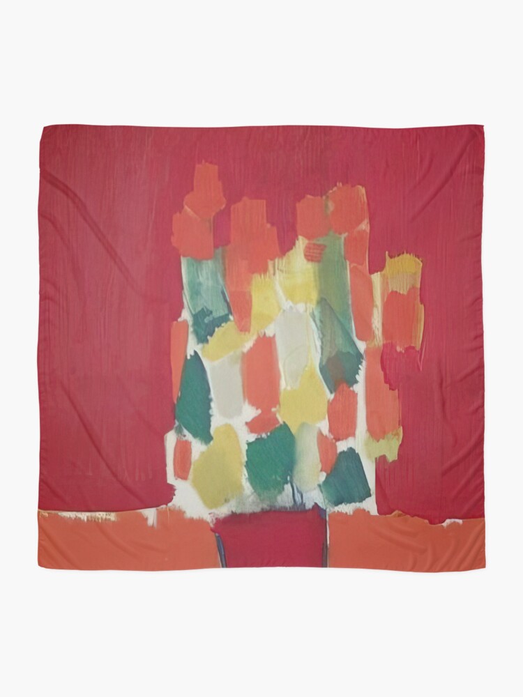 Thumbnail 2 of 3, Scarf, Nicolas De Staël Fleurs Rouges 1952 designed and sold by melaartni.