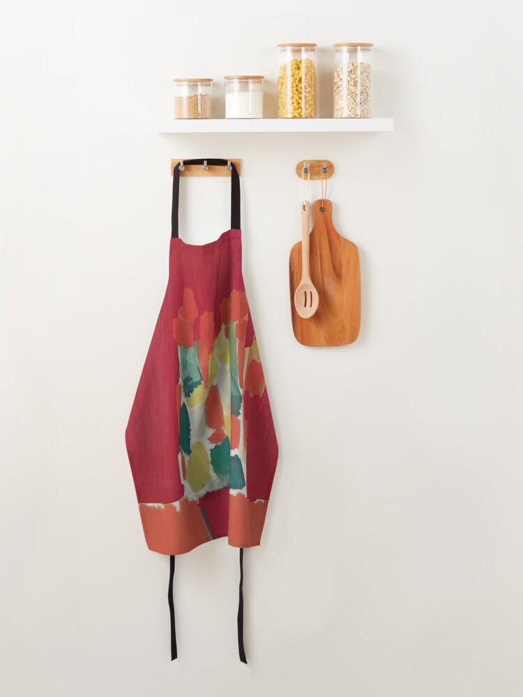 Thumbnail 4 of 6, Apron, Nicolas De Staël Fleurs Rouges 1952 designed and sold by melaartni.