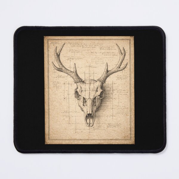 Item preview, Deer Skull Engraving – Gift for Book Lovers • Dark Academia Anatomy Art designed and sold by JacobKAurumhead.