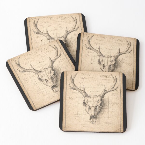 Item preview, Deer Skull Engraving – Gift for Book Lovers • Dark Academia Anatomy Art designed and sold by JacobKAurumhead.