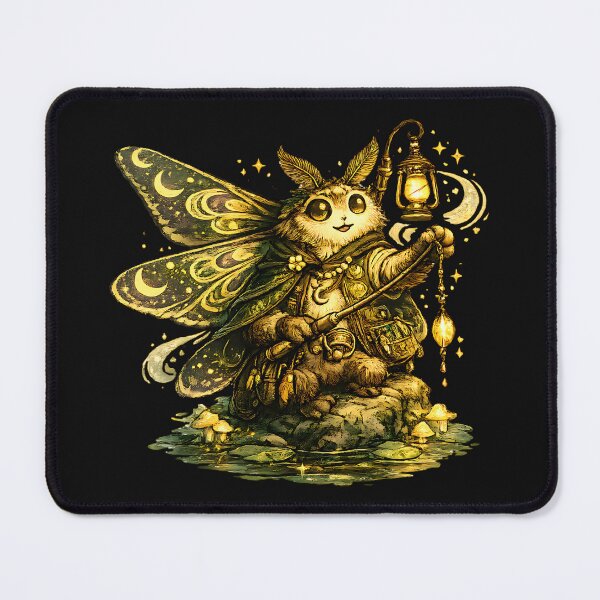Item preview, Moonlit Moth Fairy Fishing Lantern Art designed and sold by EimSol.