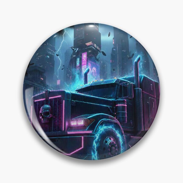 Item preview, Asphalt Reaper - Cyberpunk Skull Trucker Art designed and sold by BounoWorld.