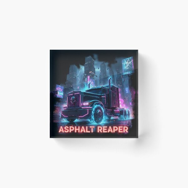 Item preview, Asphalt Reaper - Cyberpunk Skull Trucker Art designed and sold by BounoWorld.