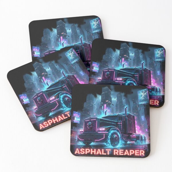 Item preview, Asphalt Reaper - Cyberpunk Skull Trucker Art designed and sold by BounoWorld.