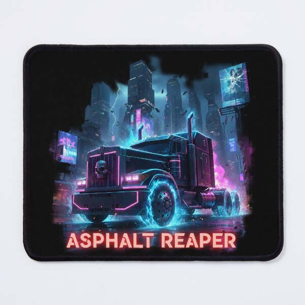 Item preview, Asphalt Reaper - Cyberpunk Skull Trucker Art designed and sold by BounoWorld.