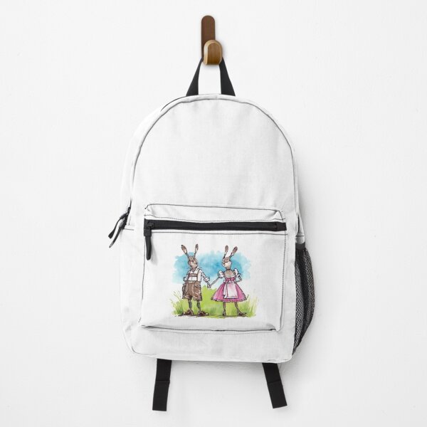 Item preview, Bavarian bunnies in traditional costume - watercolor drawing designed and sold by Halfstone.