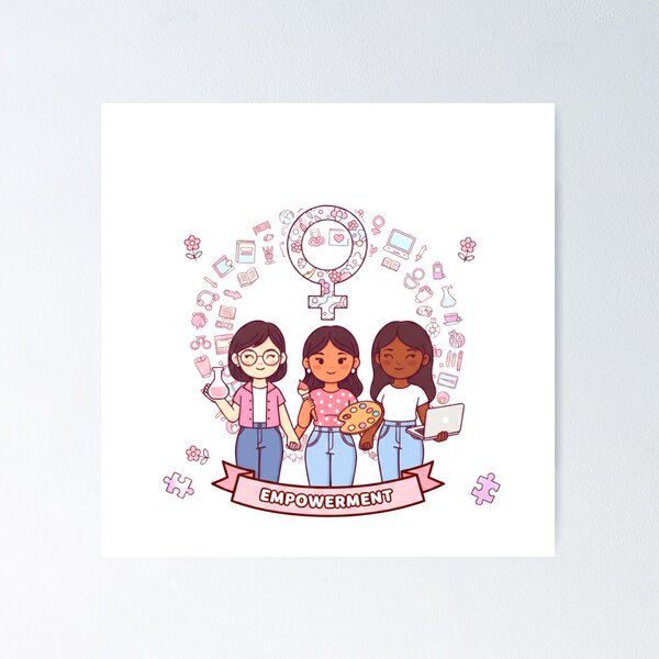 Item preview, International Women's Day Cute Female Empowerment Art designed and sold by Fatomfatom.