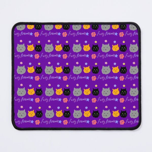 Item preview, Furry Friends: Three cute kitty cats (pattern-purple) designed and sold by Tiny-Sugar-Dove.