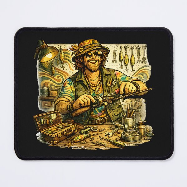 Item preview, Groovy Fisherman Lure Workshop Illustration designed and sold by EimSol.
