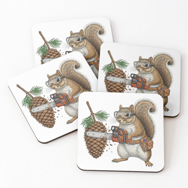 Item preview, Funny Squirrel with Chainsaw and Pinecone designed and sold by TeeARTHY.