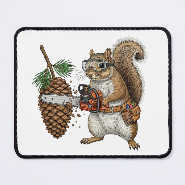 Item preview, Funny Squirrel with Chainsaw and Pinecone designed and sold by TeeARTHY.