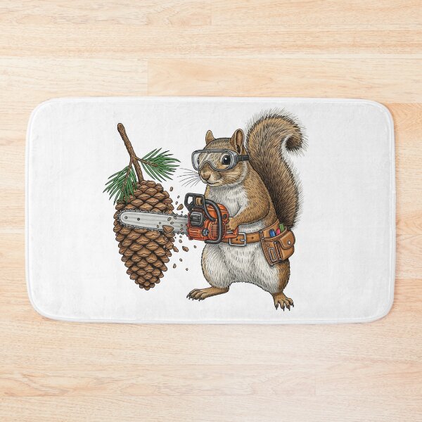 Item preview, Funny Squirrel with Chainsaw and Pinecone designed and sold by TeeARTHY.