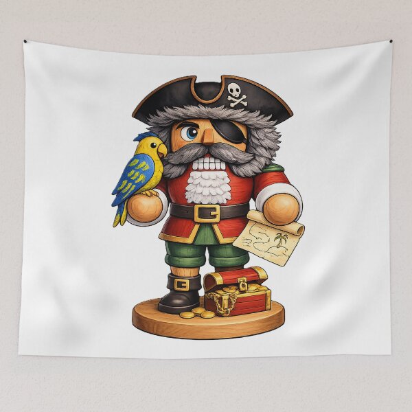 Item preview, A chubby pirate nutcracker ready to find some treasure.  designed and sold by DGS Creative Designs.