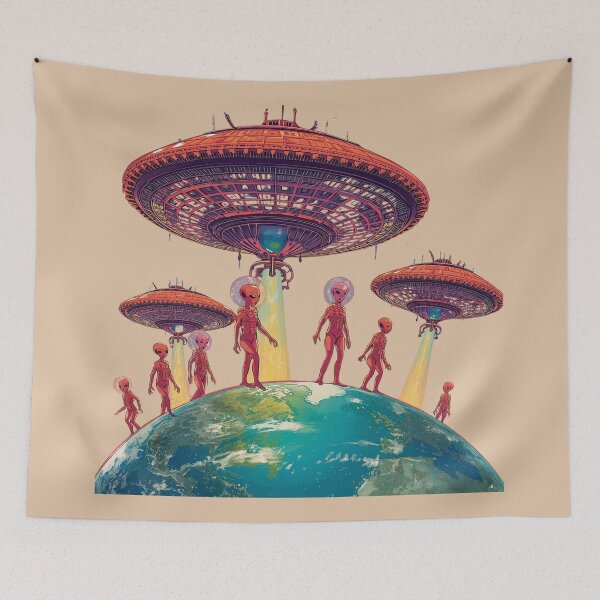 Item preview,  Alien Invaders - Retro UFO  designed and sold by Nature's Palette.